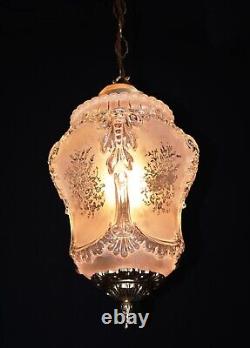 Rare 1920s French Louis XIV Versailles Style Moulded opalescent glass Lantern