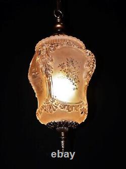 Rare 1920s French Louis XIV Versailles Style Moulded opalescent glass Lantern