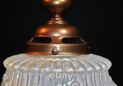 Rare 1920s French Louis XIV Versailles Style Moulded opalescent glass Lantern