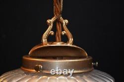 Rare 1920s French Louis XIV Versailles Style Moulded opalescent glass Lantern