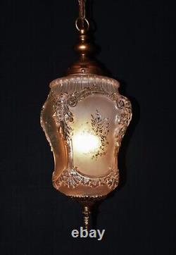Rare 1920s French Louis XIV Versailles Style Moulded opalescent glass Lantern