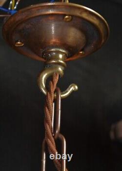 Rare 1920s French Louis XIV Versailles Style Moulded opalescent glass Lantern