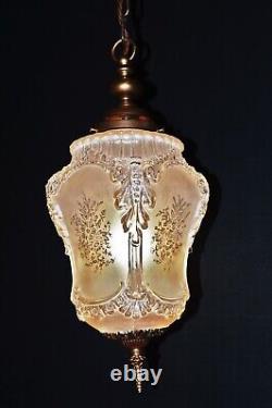 Rare 1920s French Louis XIV Versailles Style Moulded opalescent glass Lantern