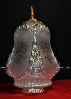 Rare 1920s French Louis XIV Versailles Style Moulded opalescent glass Lantern