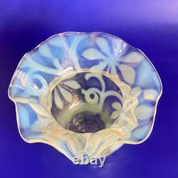 Rare Antique 1890's Richardson Art-Nouveau Opalescent Art Glass Vase