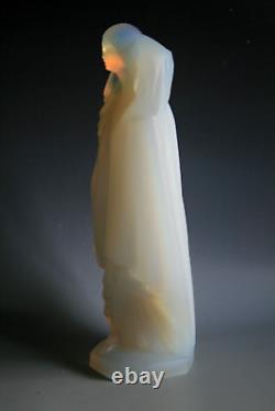 Rare Art Deco Georges Chauvel Opalescent Glass Figure Possibly For Etling 6.1kg