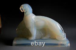 Rare Art Deco Sabino Opalescent Glass Sculpture