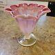 Rare Beautiful L. C. Tiffany Art Glass Opalescent Pink Tulip Vase Labeled Signed
