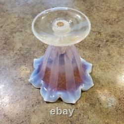 Rare Beautiful L. C. TIFFANY Art Glass Opalescent Pink Tulip Vase Labeled Signed