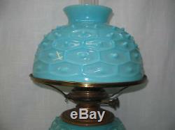 Rare Blue Opalescent Art Glass Gwtw Mikado Design