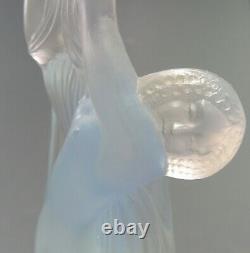 Rare ETLING Art Deco Opalescent Glass Semi Nude Statue c. 1930 Lalique Sabino Era