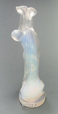 Rare ETLING Art Deco Opalescent Glass Semi Nude Statue c. 1930 Lalique Sabino Era