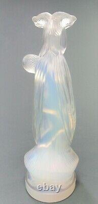 Rare ETLING Art Deco Opalescent Glass Semi Nude Statue c. 1930 Lalique Sabino Era