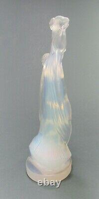 Rare ETLING Art Deco Opalescent Glass Semi Nude Statue c. 1930 Lalique Sabino Era