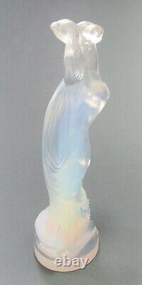 Rare ETLING Art Deco Opalescent Glass Semi Nude Statue c. 1930 Lalique Sabino Era