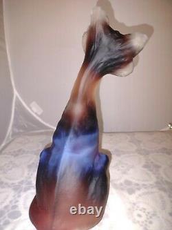 Rare Fenton Art Glass Plum Opalescent Alley Cat