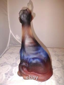 Rare Fenton Art Glass Plum Opalescent Alley Cat