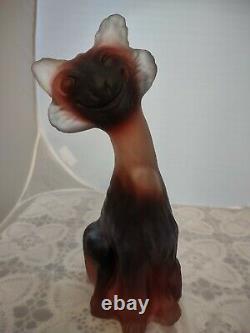 Rare Fenton Art Glass Plum Opalescent Alley Cat