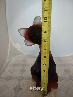 Rare Fenton Art Glass Plum Opalescent Alley Cat