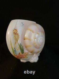 Rare Fenton Opalescent Nautilus Sea Horse Snail Vase 242/250