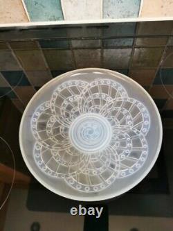 Rare French Sevres Art Deco Arches Opalescent Glass Bowl By J Landier C1930's