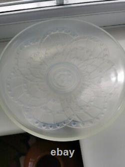 Rare French Sevres Art Deco Arches Opalescent Glass Bowl By J Landier C1930's