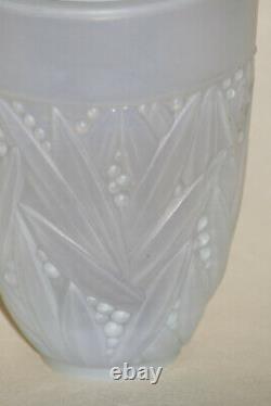 Rare Marius SABINO Signed Opalescent Glass Vase Eucalyptus 7098 French Art Deco