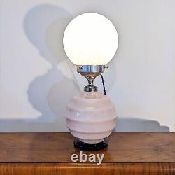 Rare Original French Antique Art Deco Glass Boudoir Lamp Milk Globe Shade 1930s