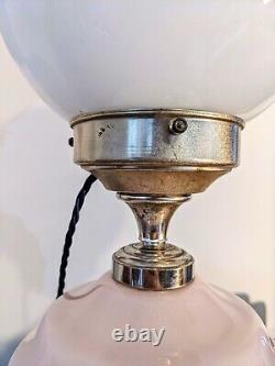 Rare Original French Antique Art Deco Glass Boudoir Lamp Milk Globe Shade 1930s