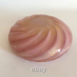 Rare Pink Opalescent Archimede Seguso Murano Glass Gold Infused A Coste Bowl