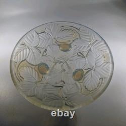 Rare Strawberry Charger Arrers 1930s Art Deco Opalescent Glass Dish From France