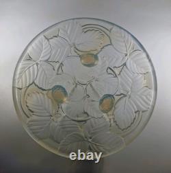Rare Strawberry Charger Arrers 1930s Art Deco Opalescent Glass Dish From France