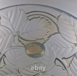 Rare Strawberry Charger Arrers 1930s Art Deco Opalescent Glass Dish From France