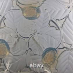 Rare Strawberry Charger Arrers 1930s Art Deco Opalescent Glass Dish From France