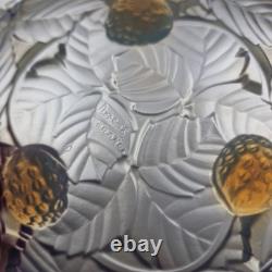 Rare Strawberry Charger Arrers 1930s Art Deco Opalescent Glass Dish From France