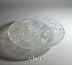 Rare Strawberry Charger Arrers 1930s Art Deco Opalescent Glass Dish From France