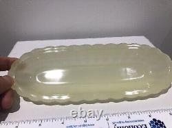 Rare Superb Murano Opaline Vaseline Uranium Alabaster Comb Tray By Nason mint