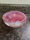 Rare Vintage Art Glass Murano Seguso Pink & Opalescent Italy Ashtray