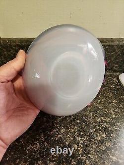 Rare Vintage Art Glass Murano Seguso Pink & Opalescent Italy Ashtray