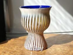 Rare Vintage Art glass Vase Murano Style sculpture vase Opalescent Blown Glass