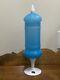 Rare Vintage Empoli Cased Opaline Glass Apothecary Jar. 16 With Lid. Blue
