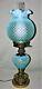Rare Vintage Fenton Art Glass Gwtw Blue Opalescent Hobnail Lamp