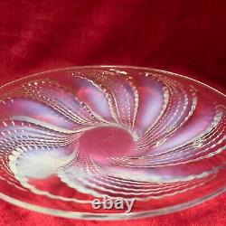 Rene Lalique Fleuron Floret Pattern Opalescent glass Plate dating to 1935