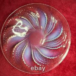 Rene Lalique Fleuron Floret Pattern Opalescent glass Plate dating to 1935