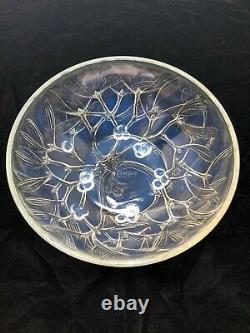 Rene Lalique France 1921 Gui Mistletoe Opalescent Bowl 8 1/8 Model 3224