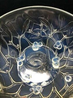 Rene Lalique France 1921 Gui Mistletoe Opalescent Bowl 8 1/8 Model 3224