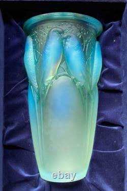 Rene Lalique (France) Ceylan Vase 1924- Opalescent Green Patina 9.5in with Box