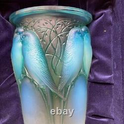 Rene Lalique (France) Ceylan Vase 1924- Opalescent Green Patina 9.5in with Box