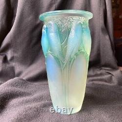 Rene Lalique (France) Ceylan Vase 1924- Opalescent Green Patina 9.5in with Box