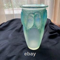 Rene Lalique (France) Ceylan Vase 1924- Opalescent Green Patina 9.5in with Box